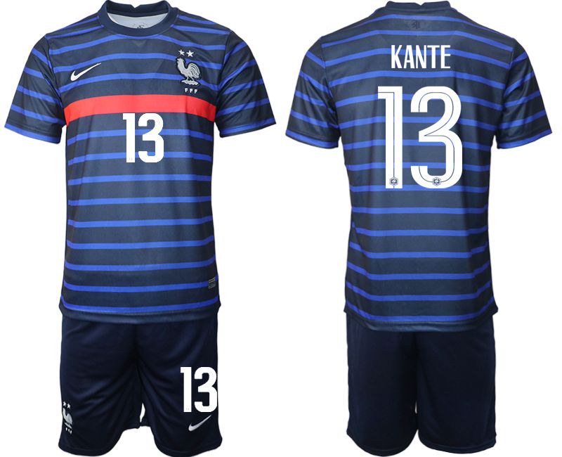 Men 2020-2021 European Cup France home blue #13 Soccer Jersey->france jersey->Soccer Country Jersey